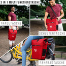 MIVELO 2in1 Fahrradtasche Gepäckträgertasche wasserdicht 100% PVC frei + Laptopfach + Schloss + Schultergurt – Fahrrad Tasche für Gepäckträger 1 STK (Rot, 25L)