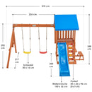 Juskys Spielturm Yannis — Klettergerüst für Kinder mit Rutsche, Schaukeln, Kletterwand & Zubehör — Kletterturm für Outdoor aus Holz ab 3 Jahren