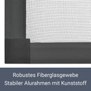 Juskys Fliegengitter für Fenster mit Alu Rahmen 100 x 120 cm - Montage ohne Bohren - zum Einhängen - Insektenschutz Mückenschutz Fliegenschutzgitter - grau