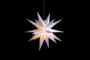 Sterntaler Dekostern | Weihnachtsstern | 18-Zacker | Faltstern | Kunststoff | Weiß | 40cm | Außen | Glühbirne | Netzstecker
