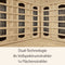 Artsauna Infrarotkabine Kiruna150 mit 8 Vollspektrum- & 1 Flächenstrahler, 3 Personen, 150 x 150 cm, LED Farblicht & Glasfront, Infrarotsauna Sauna