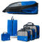 Obics - 5-teilige Kompression Packtaschen Set inkl. Schuhbeutel für Koffer & Rucksack - Packing Cubes Packwürfel - Reise-Organizer Packbeutel für Kleidung & Schuhe - Kleidertaschen Kofferorganizer
