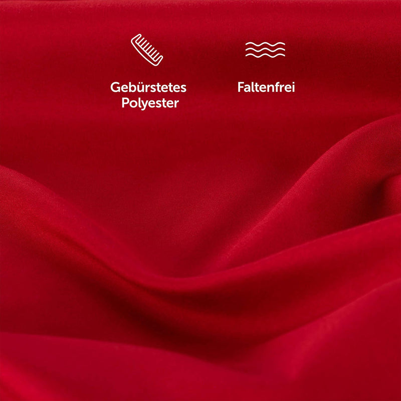 Blumtal Kissenbezug 50x80cm mit Hotelverschluss - 2er Set Kissenbezüge, Rot, Kopfkissenbezug aus weichem Mikrofaser - waschbare Kissenhülle, Oeko-TEX Zertifiziert - für Kissen 50x80cm
