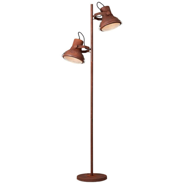 BRILLIANT Lampe Frodo Standleuchte 2flg rostfarbend | 2x A60, E27, 60W, geeignet für Normallampen (nicht enthalten) | Mit Fußschalter