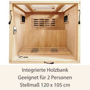 Artsauna Infrarotkabine Nyborg S120K Keramikstrahler & Hemlockholz, 2 Personen, 120 x 105 x 190 cm, LED Farblicht & Glastür, Infrarotsauna Sauna