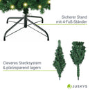 Juskys künstlicher Weihnachtsbaum 120 cm - Baum mit LED Beleuchtung & Ständer - Tannenbaum naturgetreu für drinnen - Christbaum künstlich, beleuchtet
