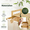 AMBIAVO® Wäschekorb 3 Fächer mit Rollen [beige, 100% Baumwolle, Bambus, 90 l Volumen] | Wäschesammler für Schmutzwäsche| Wäsche Sortiersystem | Wäschesortierer Holz | Wäschebox | laundry baskets