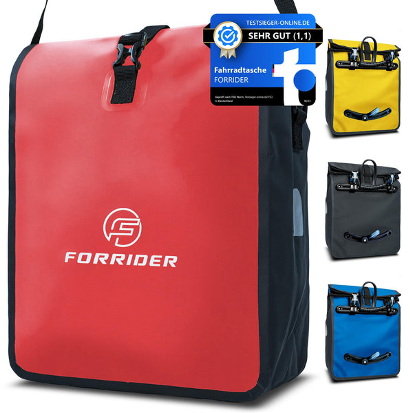 Forrider Fahrradtasche Wasserdicht für Gepäckträger [22L Volumen] mit Schultergurt | Gepäckträgertasche | Einzel | Fahrrad Tasche Packtasche hält an jedem Gepäckträger
