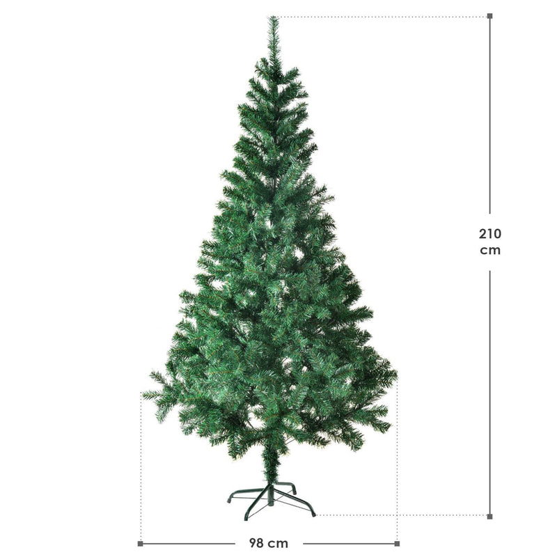 Juskys Weihnachtsbaum 210 cm künstlich mit Ständer, naturgetreue Zweige, einfache Stecktechnik, Tannenbaum Christbaum Weihnachtsdeko Innen