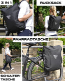 MIVELO - 3 in 1 Fahrradtasche - Rucksack - Umhängetasche wasserdicht, inkl. Laptopfach, für Fahrrad Gepäckträger Aller Art, (20L) schwarz