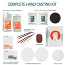 HomeBuddy 3D Handabdruck Set - 3D Gips Hand Abformset - Gibsabdruckset Hände - Einzigartiges Geschenk für Paare mit Pulver-Mischeimer, Gipsform und Alginat-Pulver - Inklusive Test-Set