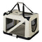 Juskys Hundetransportbox Lassie XL (grau) faltbar - 56 x 81 x 58 cm - Hundebox mit Decke, Tasche & Griffen — Stoff Autotransportbox für Hunde