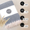 Elmas Home® Baumwolldecke 100% natürliche Baumwolle | 200x240cm XXL Tagesdecke | Premium Kuscheldecke als Sofaüberwurf, Wohndecke (Classic Diamond, Nacht-Blau)