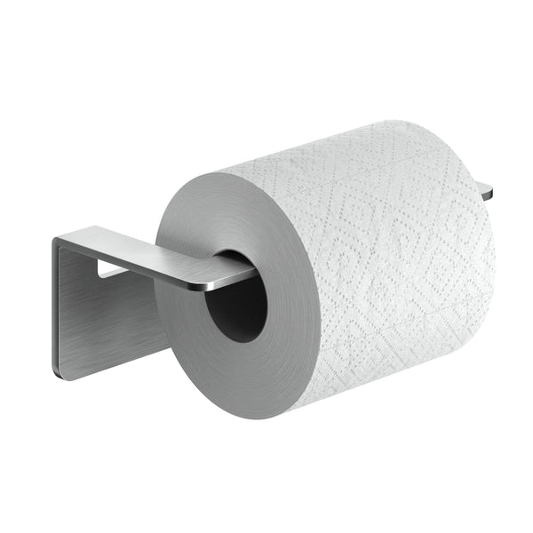 WEISSENSTEIN Toilettenpapierhalter Edelstahl ohne Bohren - WC-Rollenhalter selbstklebend - 16 x 5,5 x 8 cm