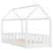 Juskys Kinderbett Marli 90 x 200 cm mit Matratze, Rausfallschutz, Lattenrost & Dach - Massivholz Hausbett für Kinder - Bett in Weiß