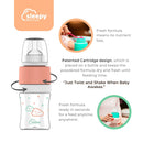 SLEEPY BOTTLE Tragbarer Babyflaschenzubereiter. Erwärmt Wasser 37°C. Einfache Babyflaschen Zubereitung. TWIST & SHAKE und Wasser vermischt mit Milchpulver. Baby Nachtfütterung. Baby unterwegs füttern.