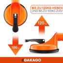 Gakago Saugheber (2er Pack) - Ergonomische & rutschfeste Sauggriffe - 100kg tragfähiger Vakuumheber für den Transport von Fliesen, Laminat, Scheiben und Glas als Glasheber, Glassauger, Glasträger