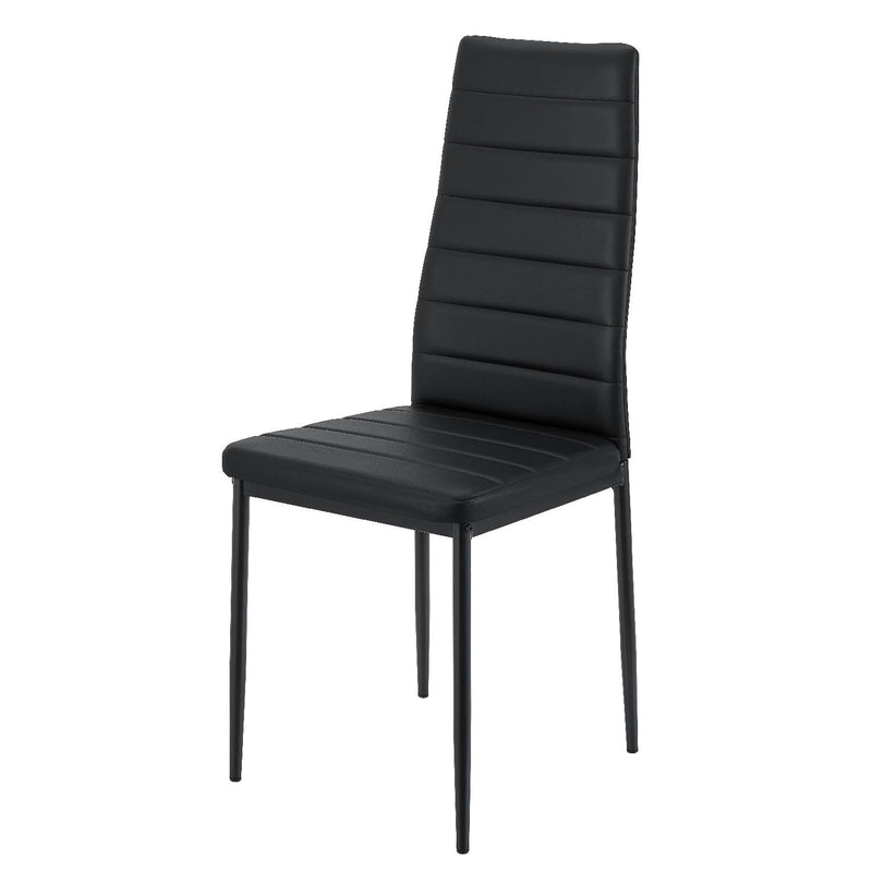 Juskys Essgruppe Dalya - Set mit Esstisch & Stühlen für 4 Personen - Esszimmer 4 Stühle & Tisch - Moderne Esszimmergarnitur in Schwarz