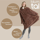 Blumtal Hoodie Decke Damen mit Ärmeln und Kapuze - Oeko-TEX zertifizierter Kuschelpullover Damen - Decke zum Anziehen - Decken Hoodie Damen - Kuschelpullover -