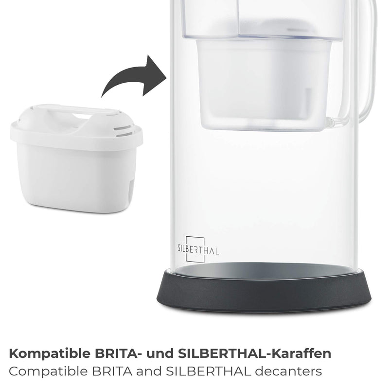 SILBERTHAL Wasserfilter Kartuschen - Reduziert Kalk, Chlor und Verunreinigungen - Filterkartuschen kompatibel mit Brita Maxtra Filterkannen - 6er Pack