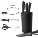 SILBERTHAL Universal Messerblock ohne Messer - herausnehmbarer Borsteneinsatz - Rund - Schwarz - Recyceltes Plastik mit Edelstahlring