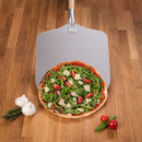 Blumtal Pizzaschieber mit großer Fläche und abnehmbaren Griff - 30,5cm x 30,5cm Pizzaschaufel Aluminium - abnehmbarer Griff aus Holz 85cm