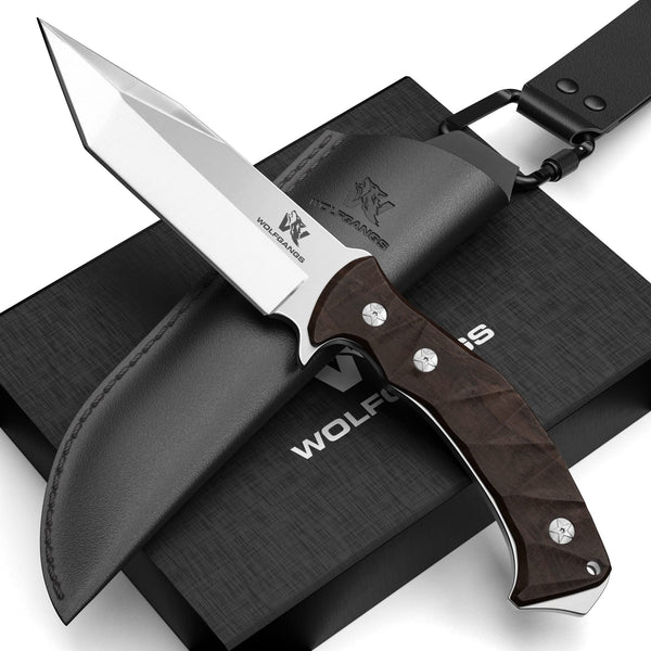 Wolfgangs DOLOR Fahrtenmesser aus 440C Stahl - Scharfes Survival Messer mit Kydex Gürteltasche - Outdoormesser