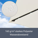 Juskys Ampelschirm Brazil 350 cm LED-Beleuchtung Solar & Kurbel — UV-Schutz wasserabweisend knickbar — Sonnenschirm Marktschirm — grau/creme
