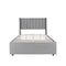 Juskys Polsterbett Savona 120x200 cm mit Matratze - Bett mit Bettkasten, Samt-Bezug - Bettgestell aus Holz, bis 250 kg, großes Kopfteil - Hellgrau