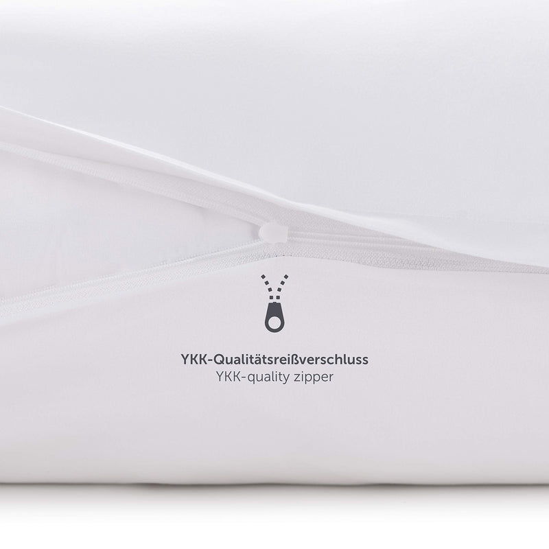 Blumtal Premium Mako Satin Baumwolle Bettwäsche Set 135 x 200 cm mit Kissenbezug 80x80 cm - Superweiches Bettbezug Set mit edler Glanz Optik und Gleichfarbigen Reißverschlüssen, Weiß