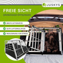 Juskys Alu Hundetransportbox XL - 96 × 91 × 70 cm — Auto Hundebox robust & pflegeleicht — 2 Gittertüren verschließbar - Reisebox für Hunde