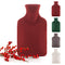 Blumtal Wärmflasche mit Bezug aus Polar Fleece - Auslaufsichere Wärmeflasche aus Naturkautschuk für Kinder und Erwachsene, Bettflasche zur Schmerzlinderung - Aurora Rot