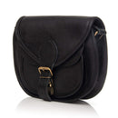 Leather Lane 'Felicia' Handtasche Echtes Leder Vintage Umhängetasche für Damen Retro Design Ledertasche Schultertasche Naturleder Schwarz M