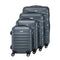 Juskys Hartschale Kofferset Reisekoffer 4 teilig - Zahlenschloss, geräuscharme 360° Rollen groß, Teleskopgriff, leicht - Koffer in Anthrazit