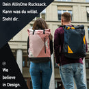 Forrider Rolltop Rucksack - Der Rucksack, der kann was du willst, Verstecktes Laptopfach | für Uni, Sport, Arbeit oder Freizeit, Rosé, 30L