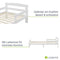 Juskys Jugendbett Arona 90x200 cm mit Matratze - Bettgestell aus Massivholz in Weiß - Einzelbett mit Rausfallschutz - Stauraum unter dem Bett