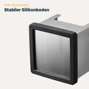 SILBERTHAL Abklopfbehälter für Siebträger Edelstahl - Version 2.0 - Tamperstation und Knock Box mit Silikonstange 2in1 - Abklopfbehälter - Geschenke für Baristas
