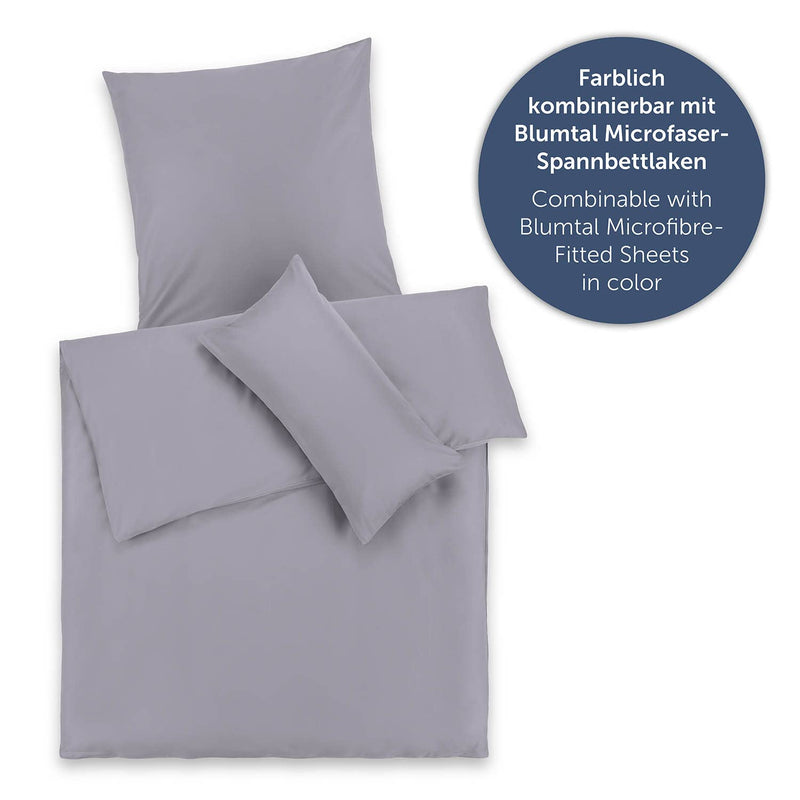 Blumtal Duvet Cover Set - Super Soft & Cozy Brushed Microfibre Bedding Set, No Pilling, Wrinkle Free with 2 Pillowcases, 240 x 220 & 50 x 70 (2X), Moonlight Grey