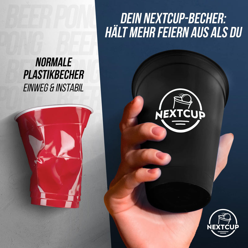 NextCup Partybecher Set Made in Germany - 22 extra stabile und nachhaltige Hartplastik Becher [473ml - 16oz] – Spülmaschinengeeignet und Wiederverwendbar
