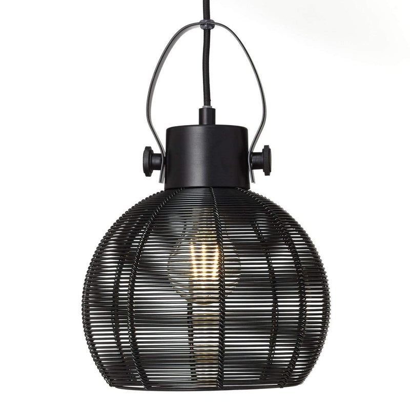Brilliant Lampe Sambo Pendelleuchte 3flg Reihe schwarz | 3x A60, E27, 60W, geeignet für Normallampen (nicht enthalten) | In der Höhe einstellbar/Kabel kürzbar