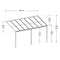 Juskys Terrassenüberdachung Borneo 5x3 m — Sonnenschutz aus Aluminium mit grauen Doppelstegplatten — Terrassendach zur Wandmontage in Dunkelgrau