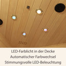 Artsauna Infrarotkabine Kolding — Triplex-Heizsystem Infrarotsauna - 2 Personen — LED-Farblicht, Digitale Steuerung — Hemlock-Holz