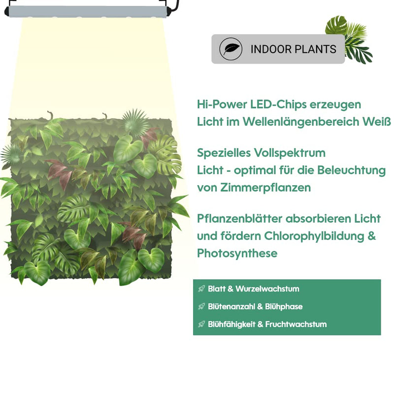 Parus by Venso Wall Spot 120cm, Abstrahlwinkel 60°, LED Wachstumslampe, Grow Light für Zimmerpflanzen und Grünpflanzen, Fassaden- und Wandbegrünung