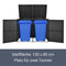 Juskys Mülltonnenbox Mol - Polyrattan Aufbewahrungsbox für 2 Tonnen mit Gasdruckfeder - verschließbar - 1,2 m² Mülltonnenverkleidung - schwarz