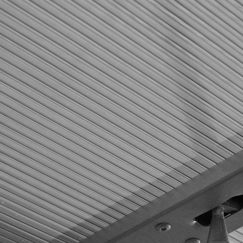 Juskys Terrassenüberdachung 6x3 m mit Schiebedach - Terrassendach aus Aluminium mit Doppelstegplatten - wetterfeste Überdachung mit UV-Schutz - Grau