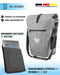 MIVELO 2in1 Fahrradtasche Gepäckträgertasche wasserdicht 100% PVC frei + Laptopfach + Schloss + Schultergurt – Fahrrad Tasche für Gepäckträger 1 STK grau