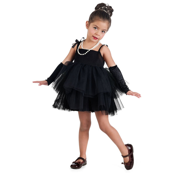 Limit Sport Hollywood Filmstar Kostüm Kinder Ballerina Kleid Mädchen mit Stulpen schwarz - 1 Jahr