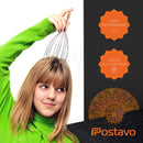 Postavo [ORIGINAL] Kopfmassage Spinne - Kopfmassagegerät mit 20 Fingern - Für perfekte Entspannung & eine bessere Durchblutung - Kopfhaut Massagebürste mit ergonomischen Griff aus Holz