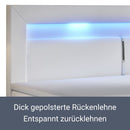 Juskys Boxspringbett Norfolk 140 x 200 cm - LED-Beleuchtung, Bonell-Matratze & Topper - 66 cm Komforthöhe - schwarz - Bett Doppelbett Polsterbett