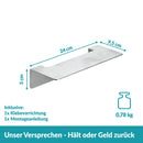 WEISSENSTEIN Badablage ohne Bohren aus Edelstahl - Selbstklebende Ablage fürs Bad - 24 x 9,5 x 5 cm